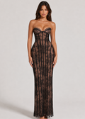 Strapless Lace Corset Maxi Dress