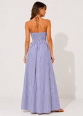 Striped Cut Out Halter Neck Maxi Dress