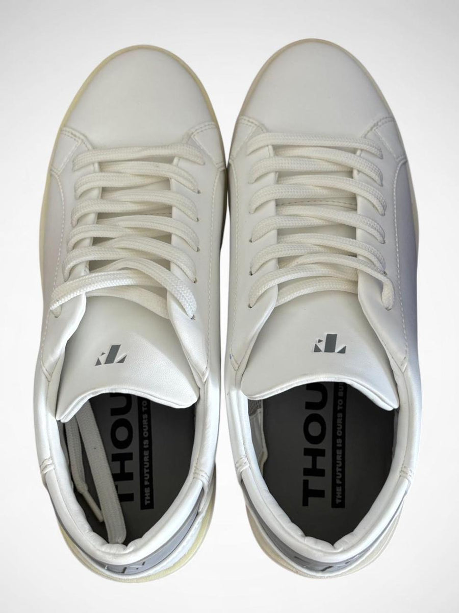 Thousand Fell White Vegan Bio-Leather Sneakers Recycled Low-Top Shoes