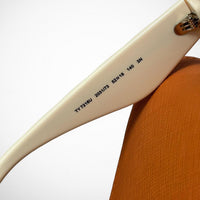 Tory Burch Cat Eye Sunglasses Ivory Frame Brown Lens Designer Shades