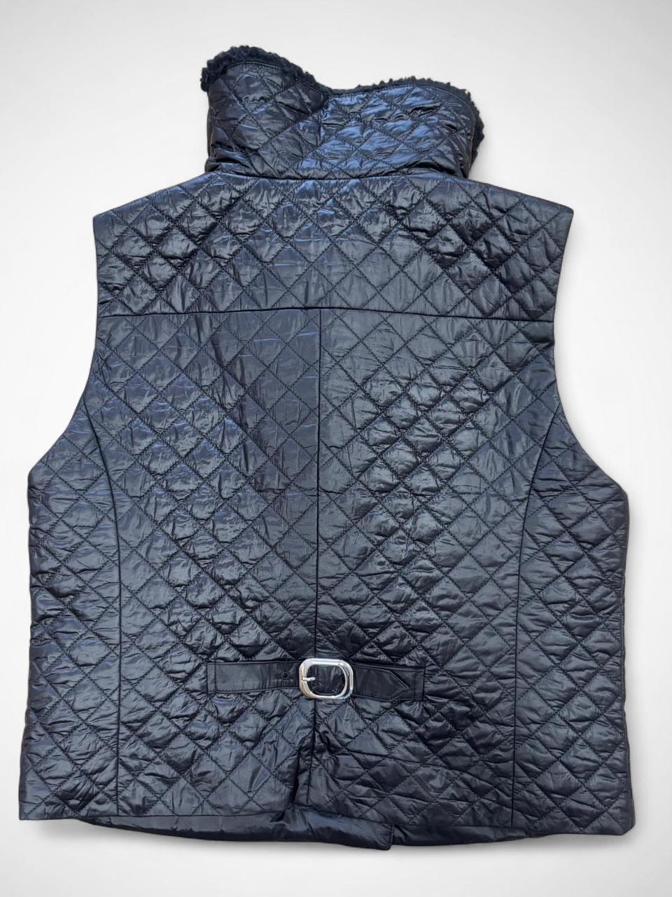 White House Black Market Quilted Puffer Vest with Faux Shearling - Medium