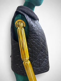 Women’s WHBM Quilted Faux Shearling Vest with Zipper Pockets (Pre-owned)