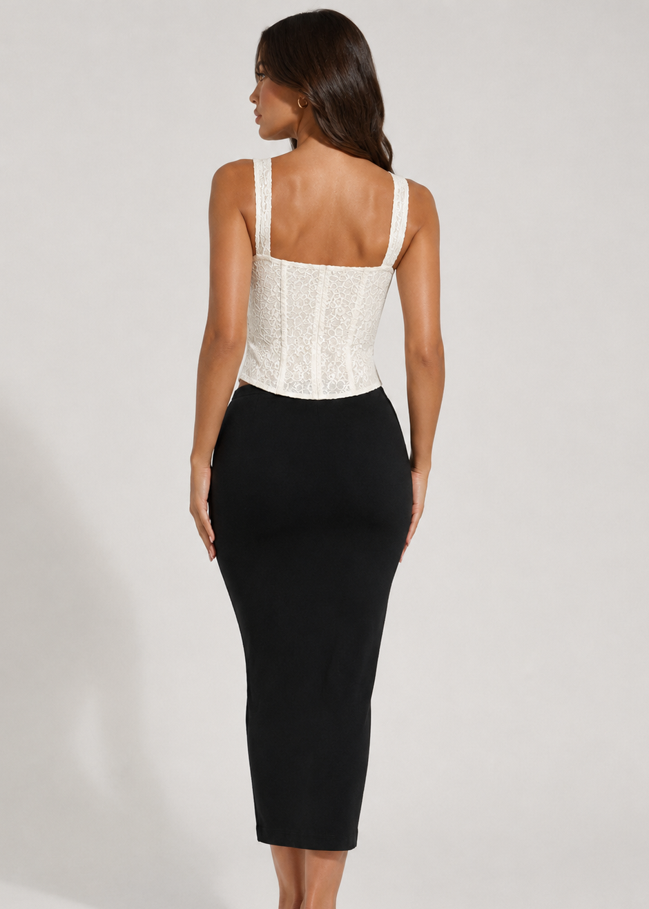 White Lace Corset Bustier Crop Top 