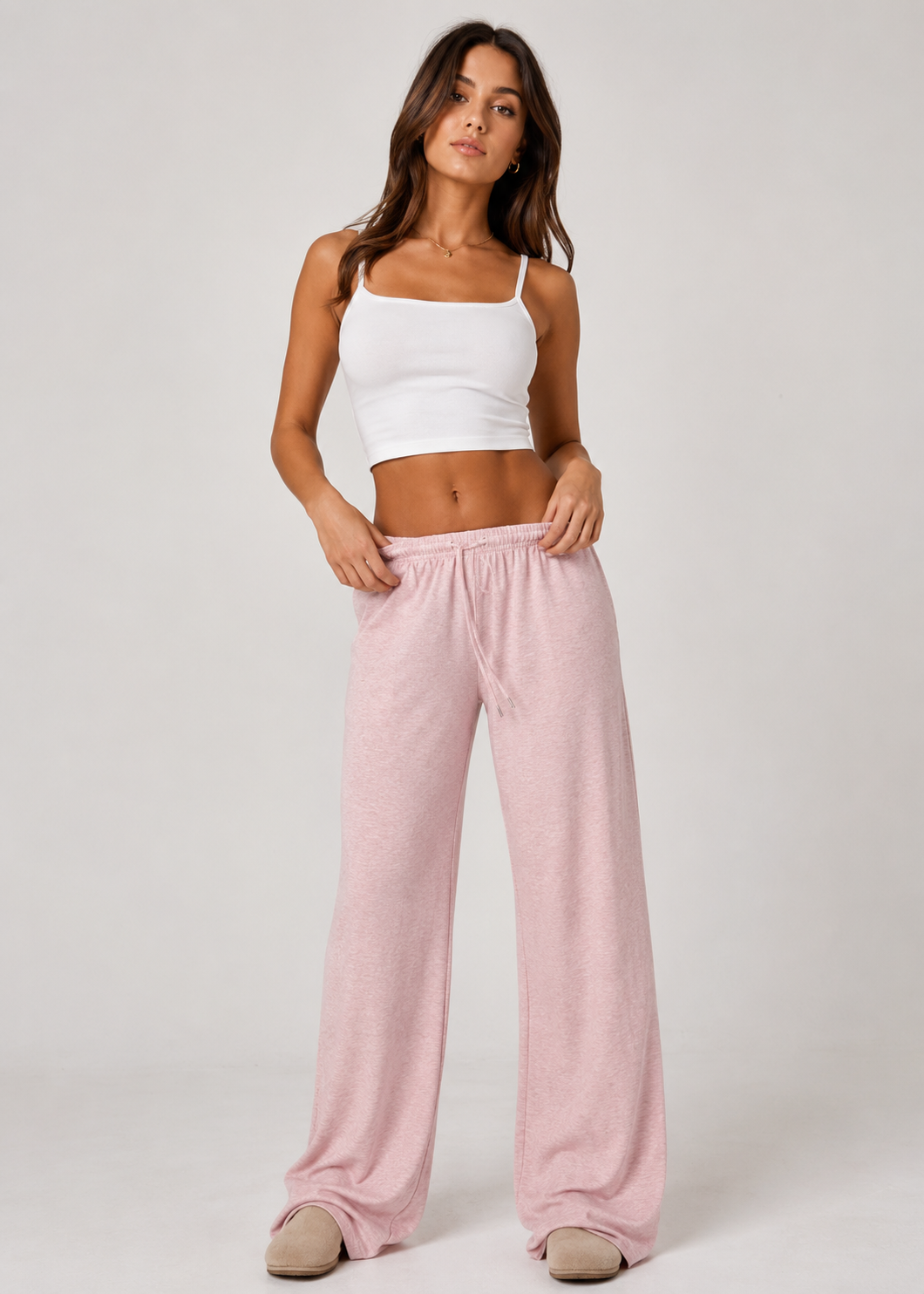 Relaxed Wide Leg Drawstring Lounge Pants
