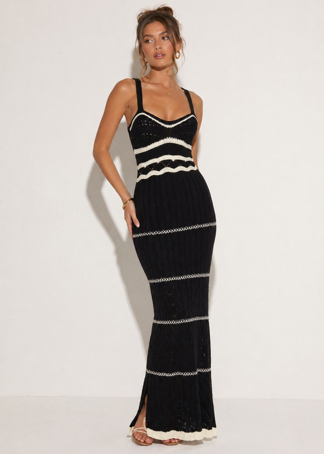 Women's Crochet Knit Maxi Dress - Gloss & Grit