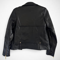 Women’s Small Black Faux Leather Moto Biker Jacket – Mistress Rocks “Drive” - Gloss & Grit