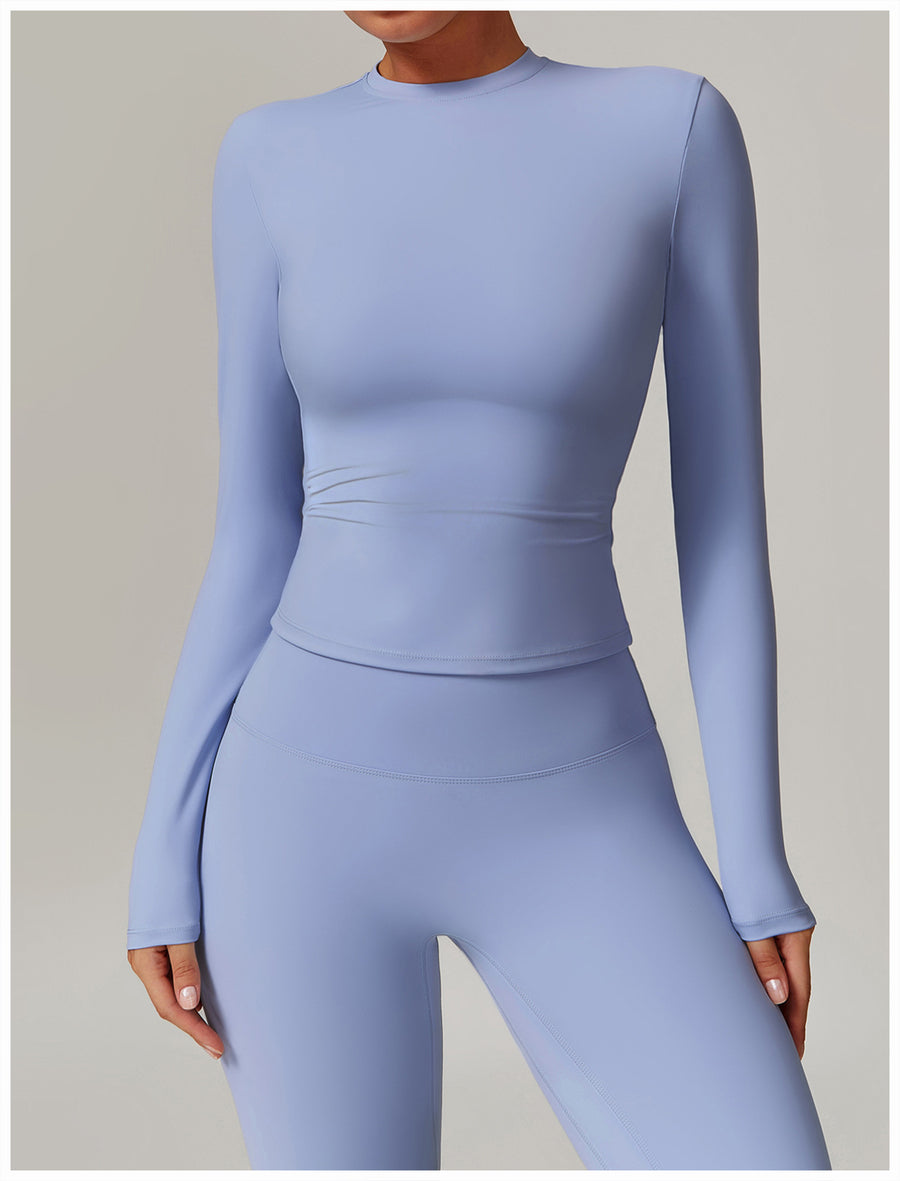 Women’s Soft Two Piece Set, Long Sleeve Crop Top and High Waist Leggings