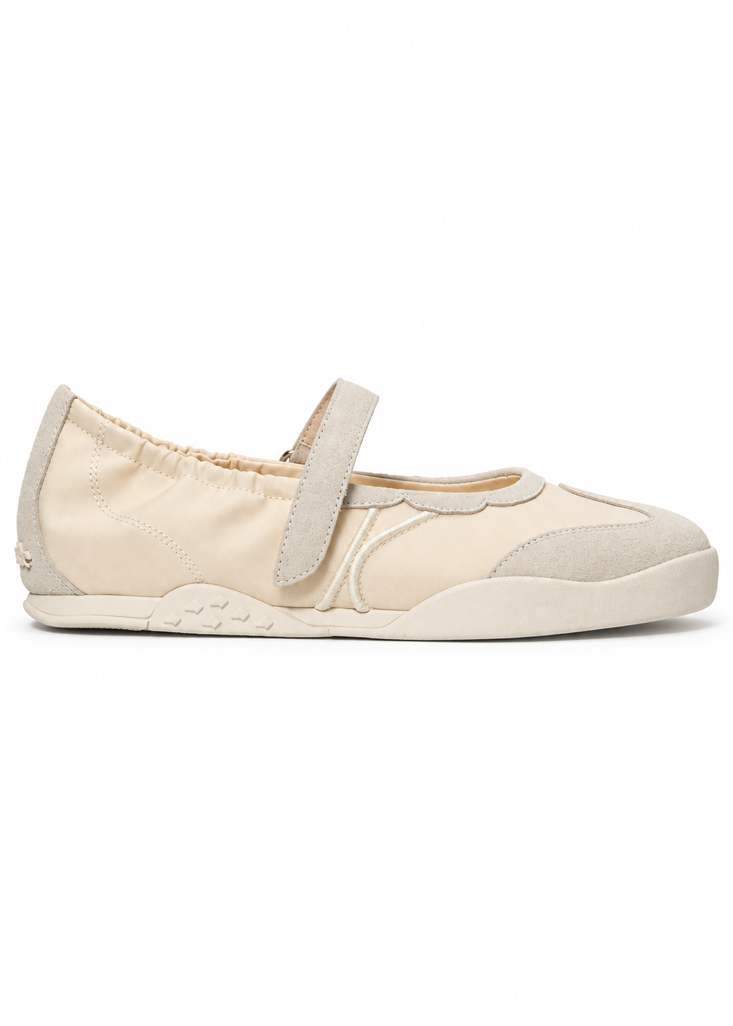 Pair of Kate Spade Drift cream Mary Jane sneakers with suede toe caps