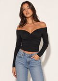 Lexi Off Shoulder Slim Fit Wrap Top