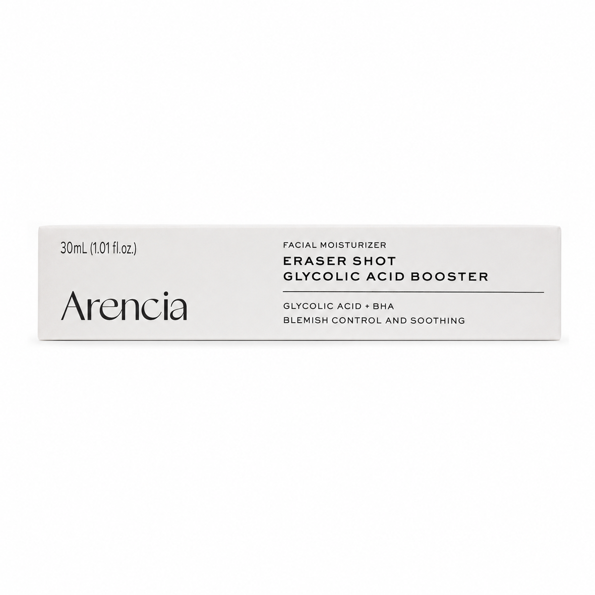 Arencia Eraser Shot Glycolic Acid Booster 30 ml front packaging