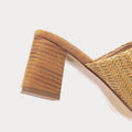 Newbella Square Toe Raffia Block Heel Slide Sandals Size 8.5 - Gloss & Grit