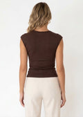 Cocoa Tie-Front Cutout Top