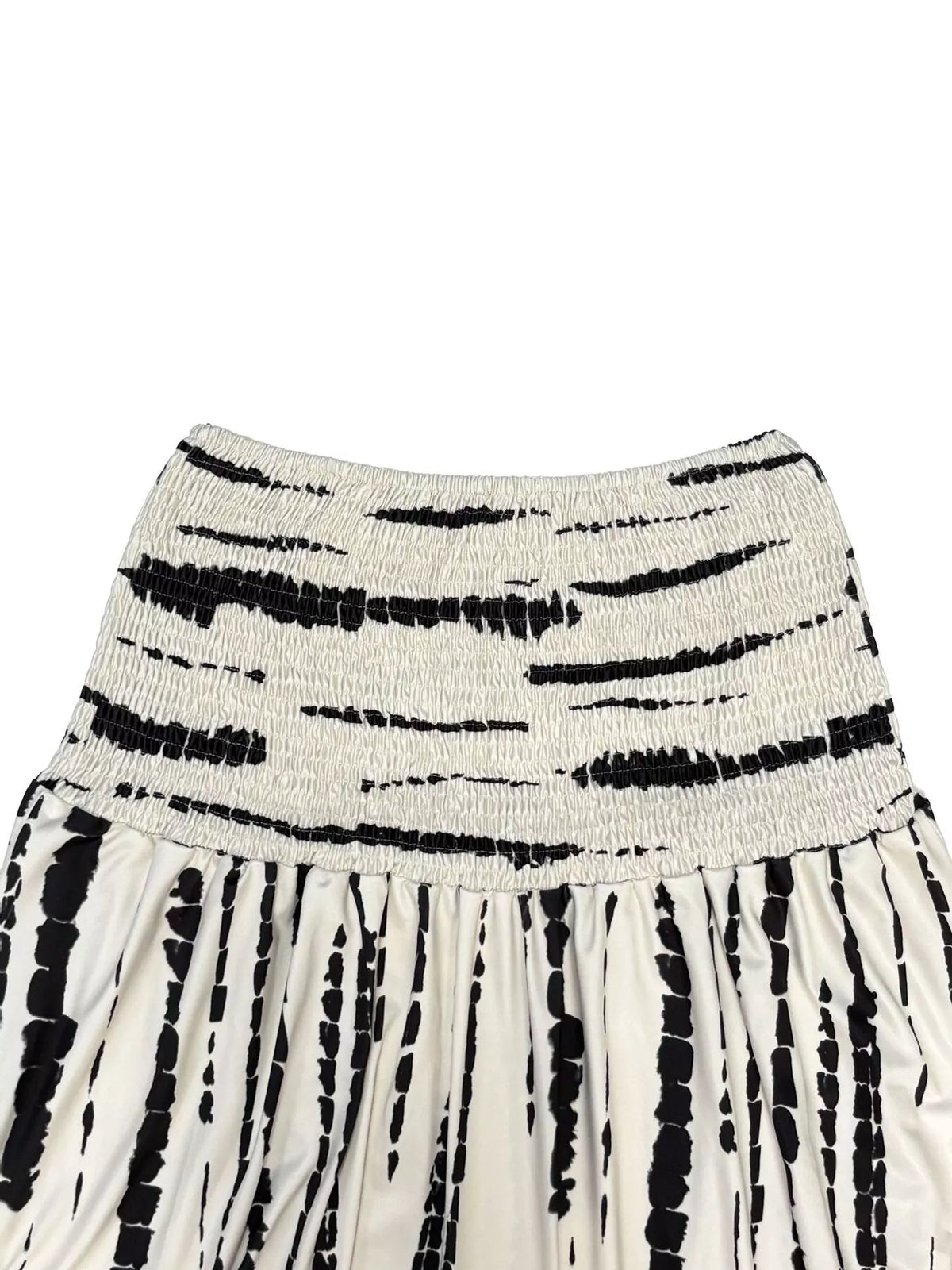 Smocked Asymmetrical Hem Maxi Skirt - Gloss & Grit
