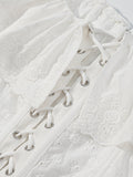 White Eyelet Ruffle Trim Corset Tank - Gloss & Grit