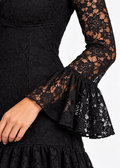 Briar dress floral lace texture and flared cuff detail