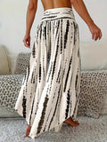 Smocked Asymmetrical Hem Maxi Skirt - Gloss & Grit