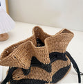 Calla black and tan striped woven drawstring bag, supplier detail