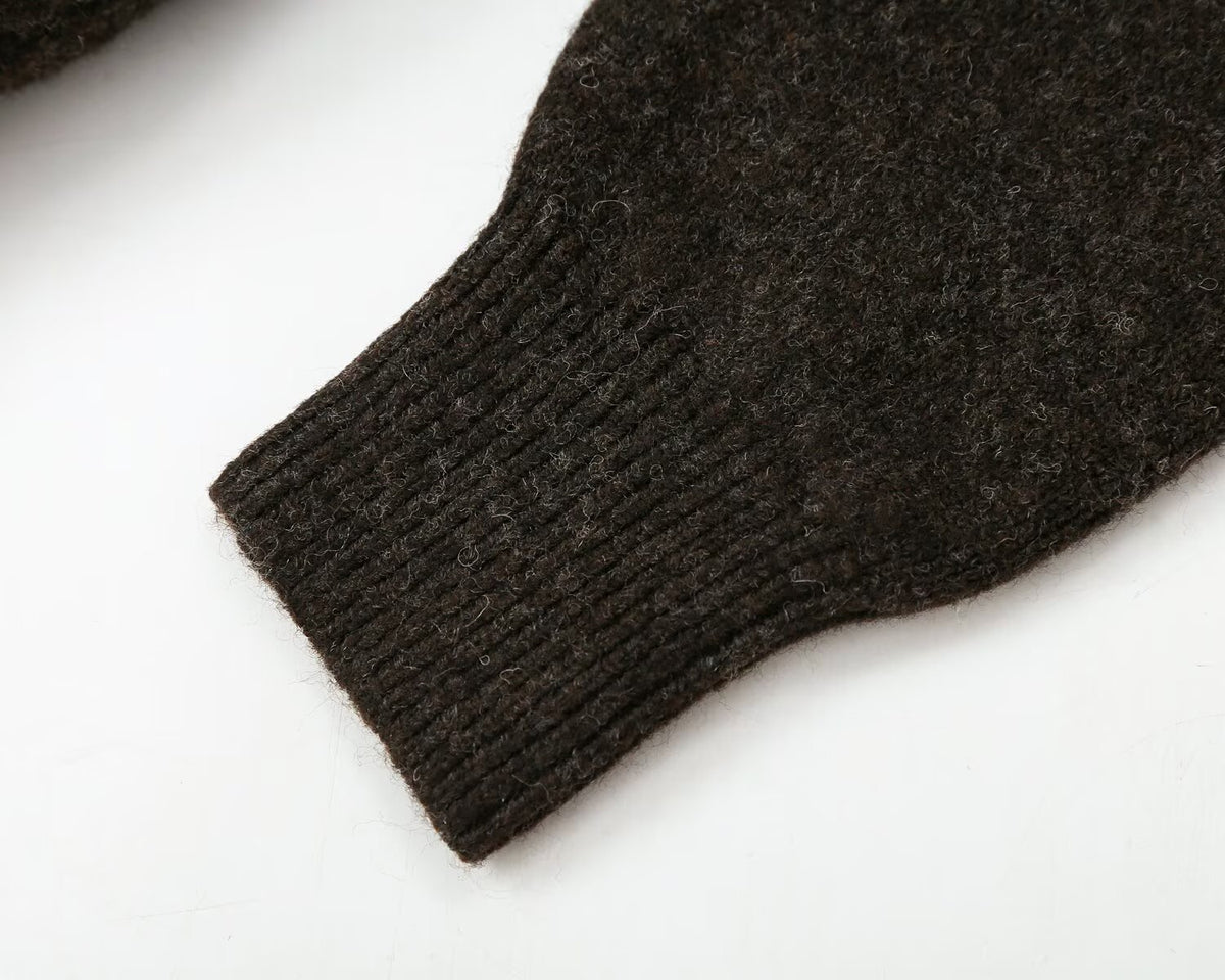 Cecily dark brown bow hooded cardigan, detail 6