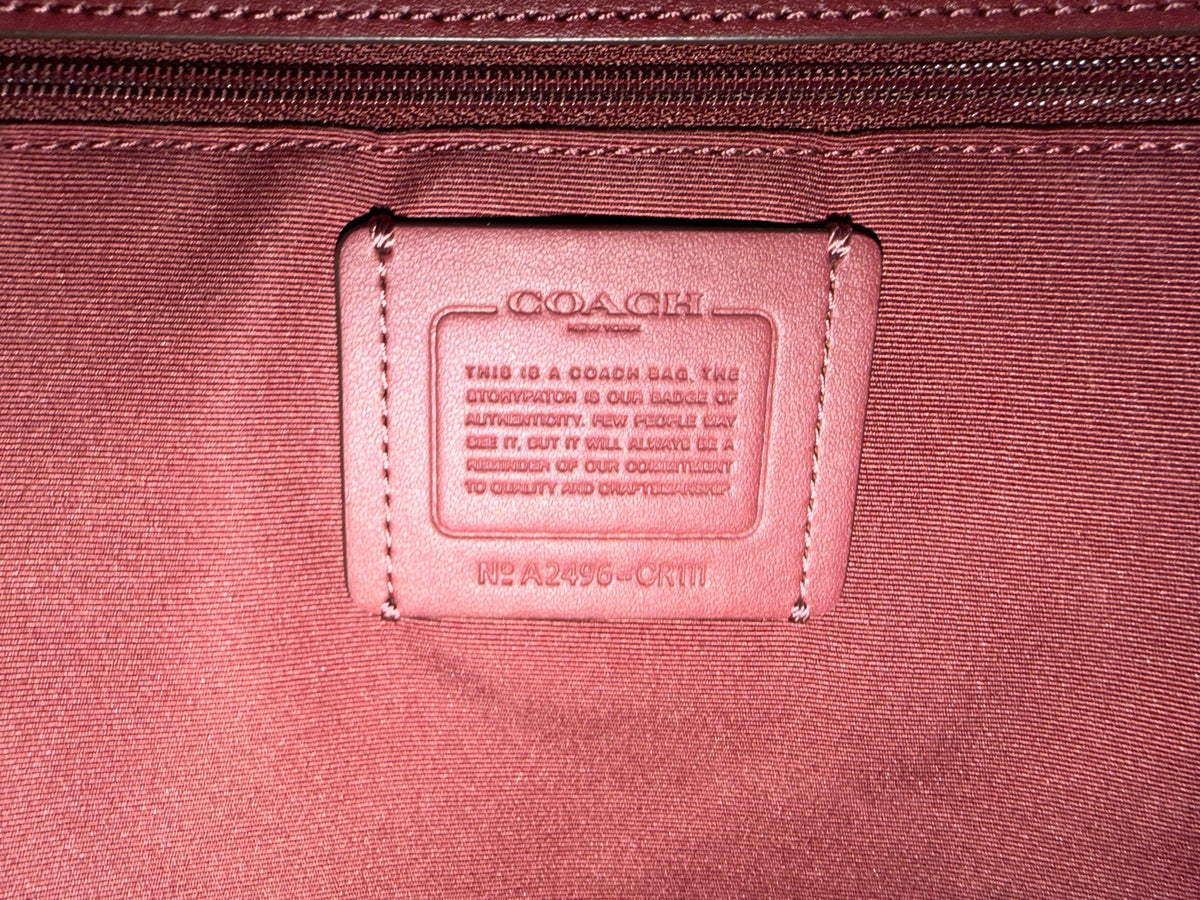 Coach City Tote CR111 interior creed and authenticity detail
