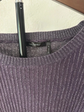 Original Daisy Fuentes brand and size L label on purple metallic dress