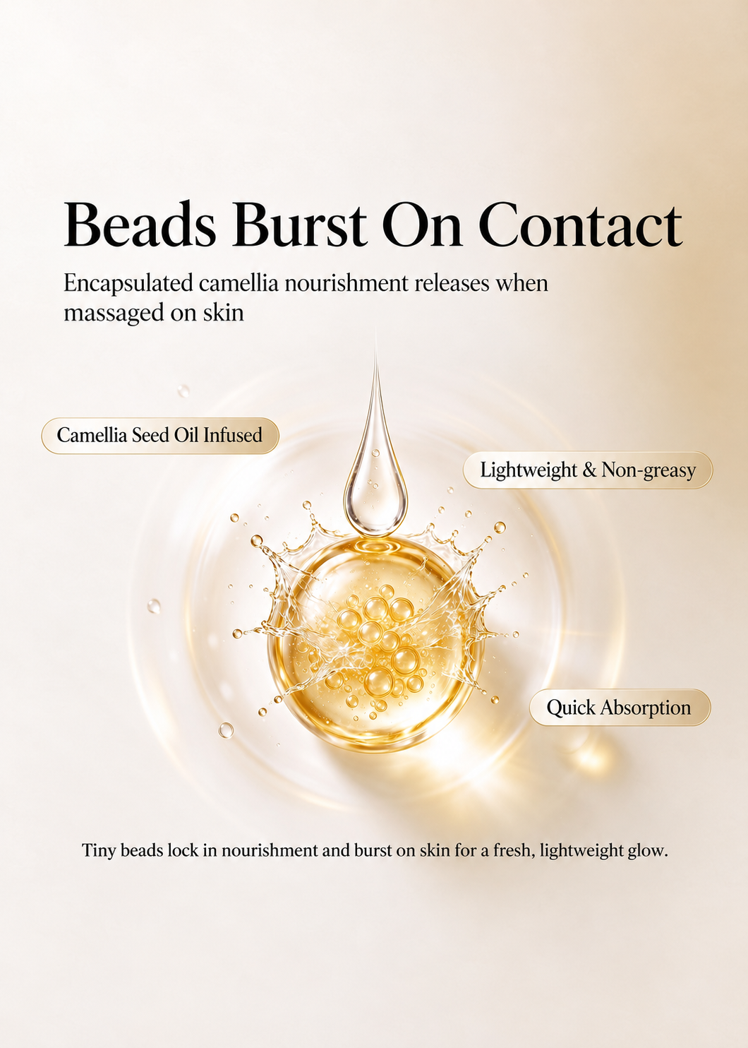 DORV Camellia Luminous Radiance Essence 80 ml bottle with serum texture