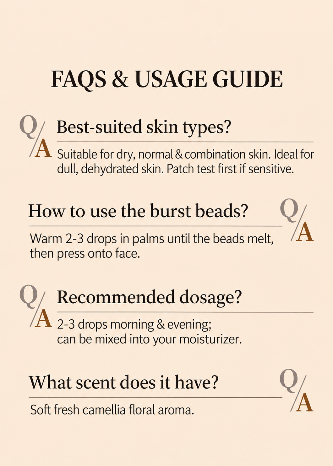 DORV Camellia serum FAQs and usage guide