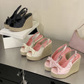 Dottie Bow Wedge Sandals - Gloss & Grit