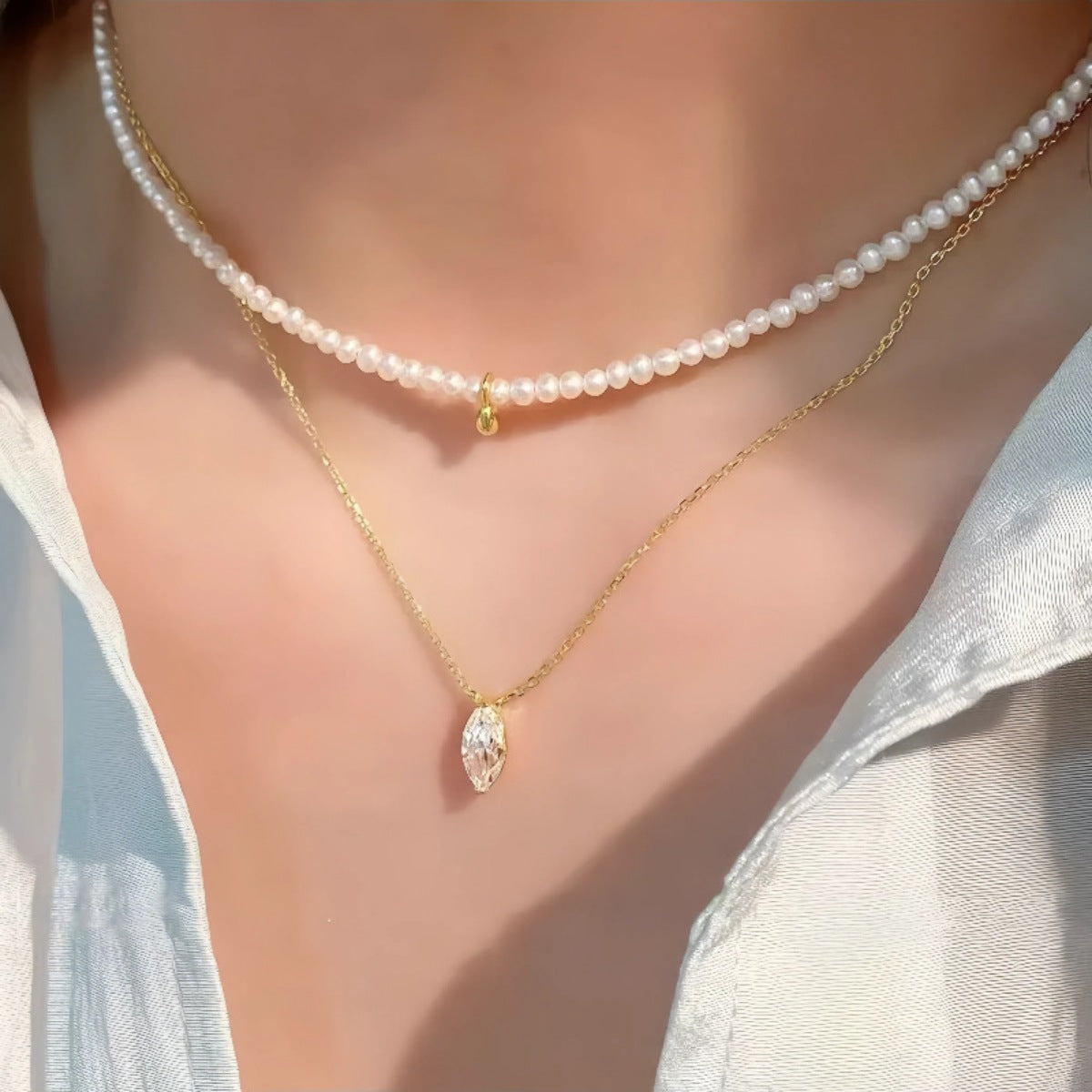 Sterling Silver Zircon Pendant Necklace for Layered Shine - Gloss & Grit