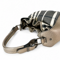 Burberry Shimmer Check Hobo in Pewter