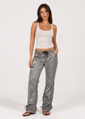 Express Metallic Ruched Cargo Pants