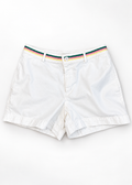 Gap Retro Cut white chino shorts front with striped waistband