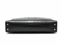 Coach Beckett Structured Brief F73526 – Croc-Embossed Leather Laptop Bag (Black) (Pre-Owned)