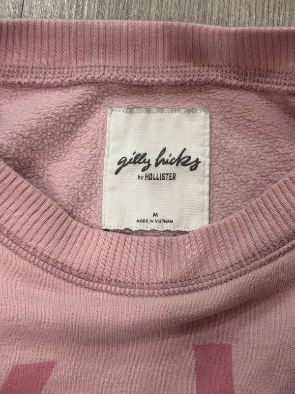 Gilly Hicks pink cropped graphic sweatshirt, brand and size label