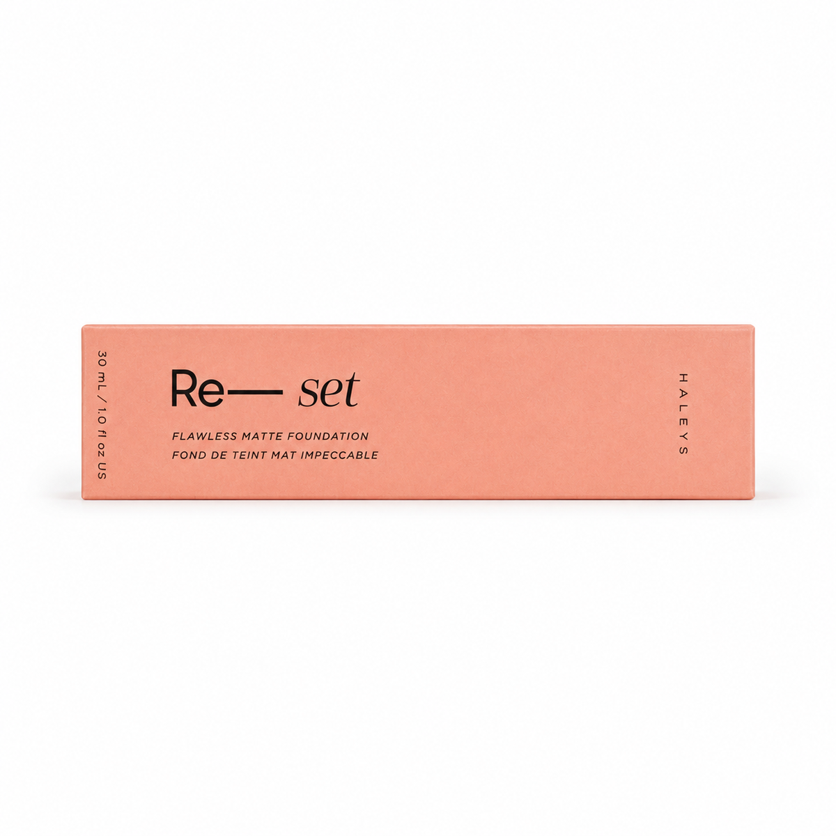 HALEYS Re-set Full Coverage Matte Foundation shade 2.5 front packaging