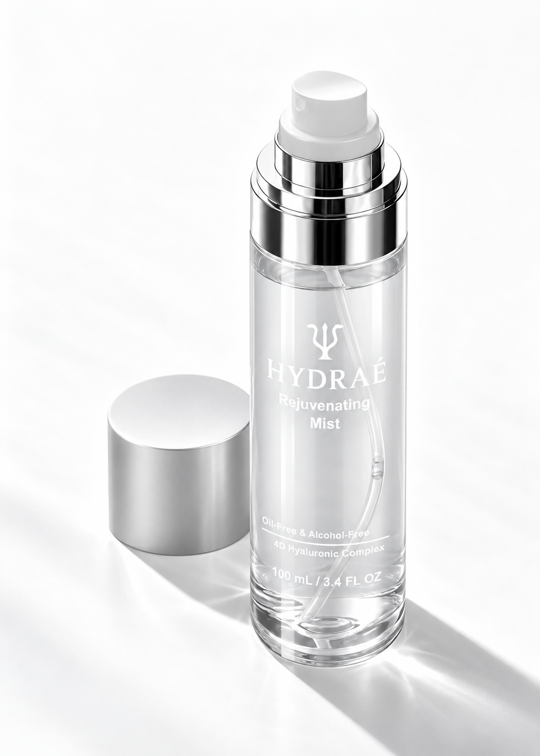 HYDRAÉ Rejuvenating Mist facial toner spray with cap removed
