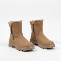 Women’s Side-Zip Fleece-Lined Winter Boots – Warm Waterproof Slip-Resistant