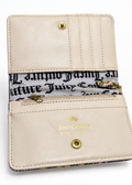 Juicy Couture wallet interior detail with card slots, zipper and gold logo
