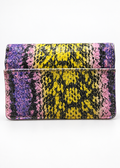 Juicy Couture yellow pink purple snakeskin wallet rear slip pocket view two