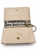Juicy Couture wallet angled interior view with key ring and gold logo