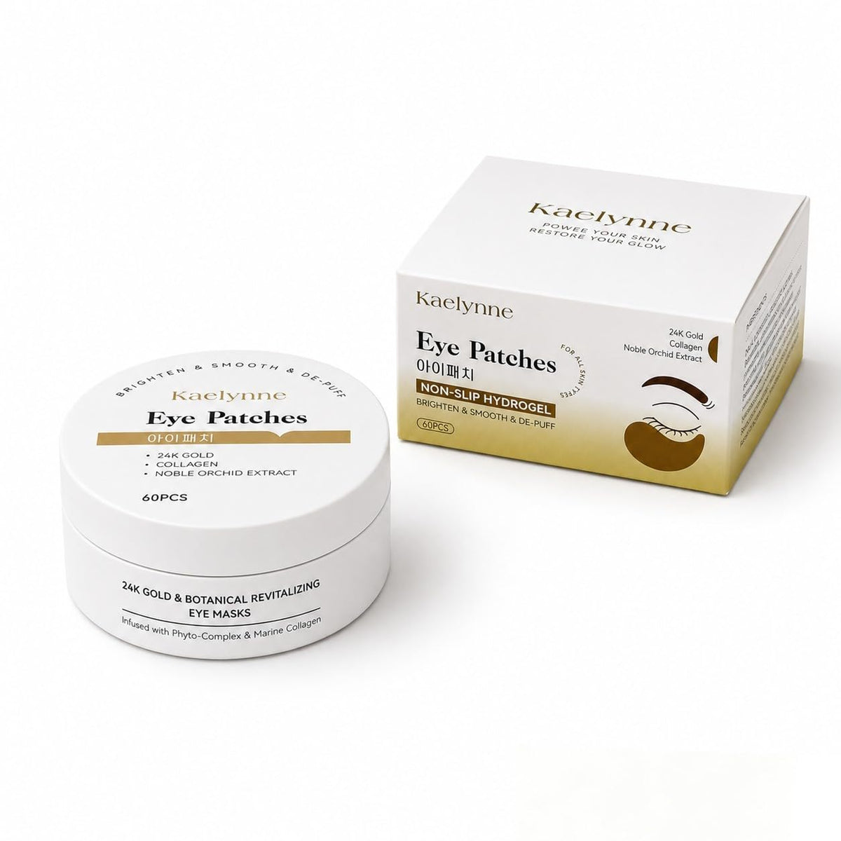 Kaelynne 24K Gold Hydrogel Under-Eye Patches – 60 Pieces