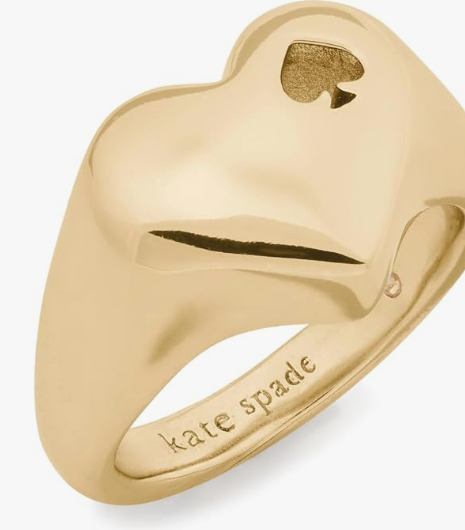 Kate Spade Heart and Spade Signet Ring in gold