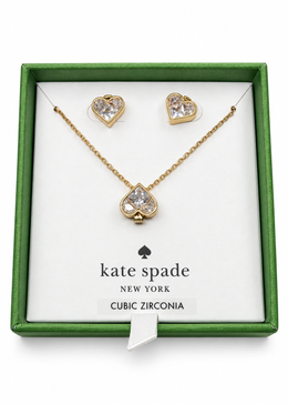 kate spade So Spade necklace and stud earring set in a green gift box