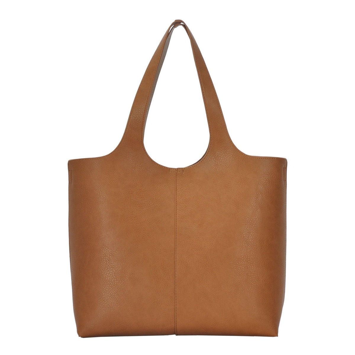 Madison West Elle Tote tan vegan leather bag front view