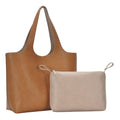 Madison West Elle Tote tan bag with matching insert pouch