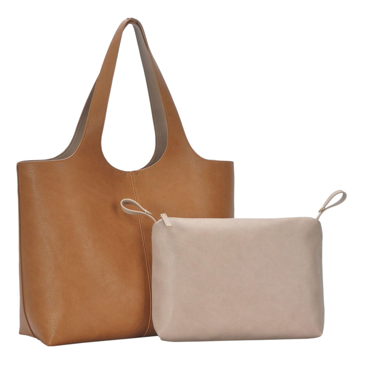 Madison West Elle Tote tan bag with matching insert pouch