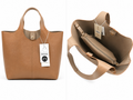 Madison West Elle Tote tan bag exterior and interior studio views