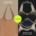 Madison West Elle Tote 2-in-1 Vegan Leather Tan Tote Bag