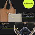 Madison West Elle Tote 2-in-1 Vegan Leather Tan Tote Bag