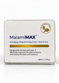 MAIAMIMAX face and neck cream box, 1.7 fl oz, on a white studio background