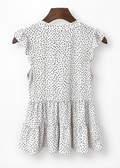 Monteau polka dot peplum top on hanger, back